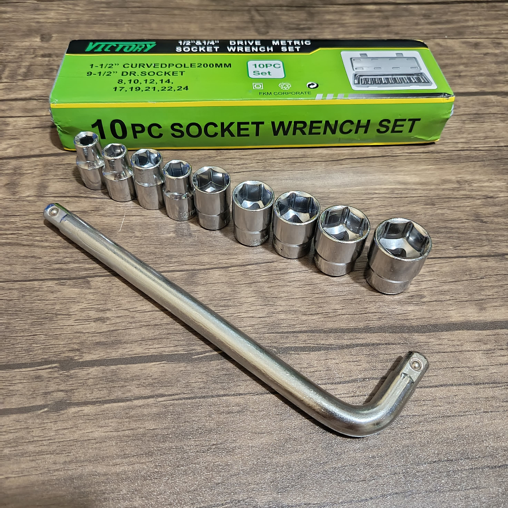 Shp1 Kunci Shock Set Lengkap 10 Pcs VICTORY 8 - 24 mm /kunci shock komplit tekiro 1 set lengkap 22