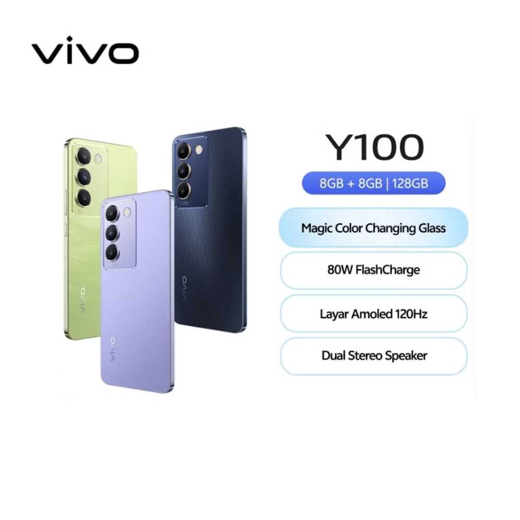 [EX DISPLAY] VIVO Y100 4G RAM 8/128 80W FlashCharge, AMOLED 120Hz, Dual Stereo Speaker