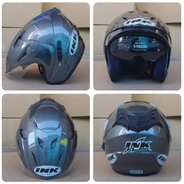 termurah [Bisa COD] Helm double visor basic SNI original mirip ink Dewasa Hitam Merah Coklat Abu Bir