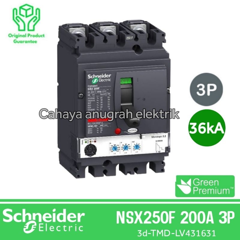MCCB SCHNEIDER NSX250F 200A 3P 36kA MCCB Schneider 200A 3Phase LV431631 Original