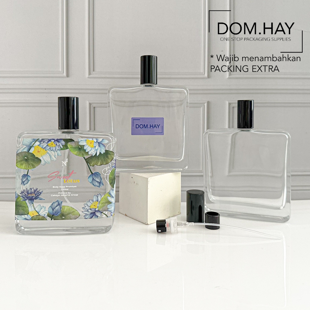 100ml Bosswelia Botol Parfum Semi Press Kaca Tutup Hitam Parfume Minyak Wangi Fragrance