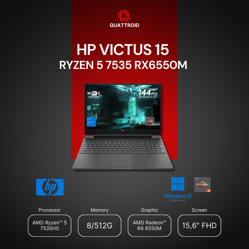HP VICTUS 15 RYZEN 5 7535 RX655M LAPTOP GAMING