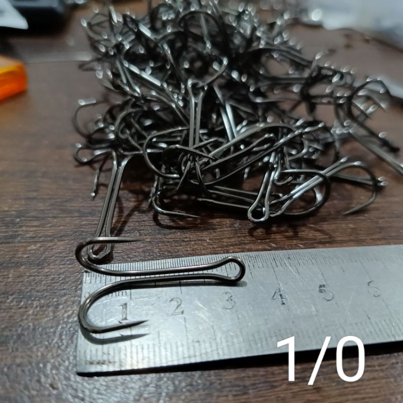 DOUBLE HOOK #2 #1 1/0  2/0 60"  100pcs