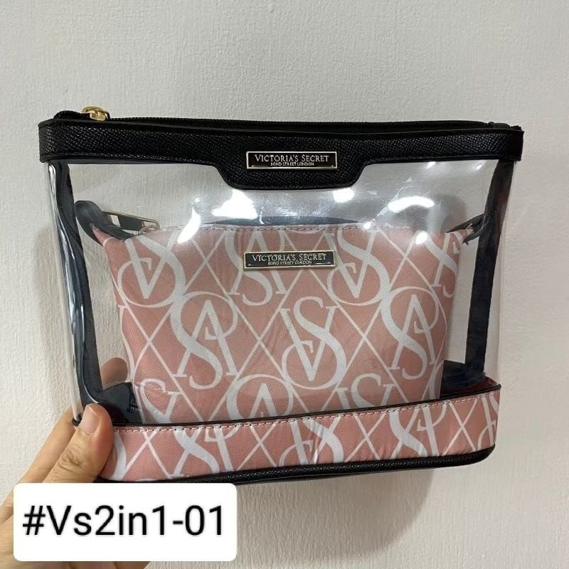1 SET POUCH VS 2 IN 1 BLACK PINK IMPORT PREMIUM (#Vs 2in1)