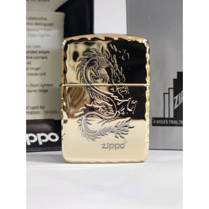 Original Zippo Dragon Triball 1941 silver Gold
