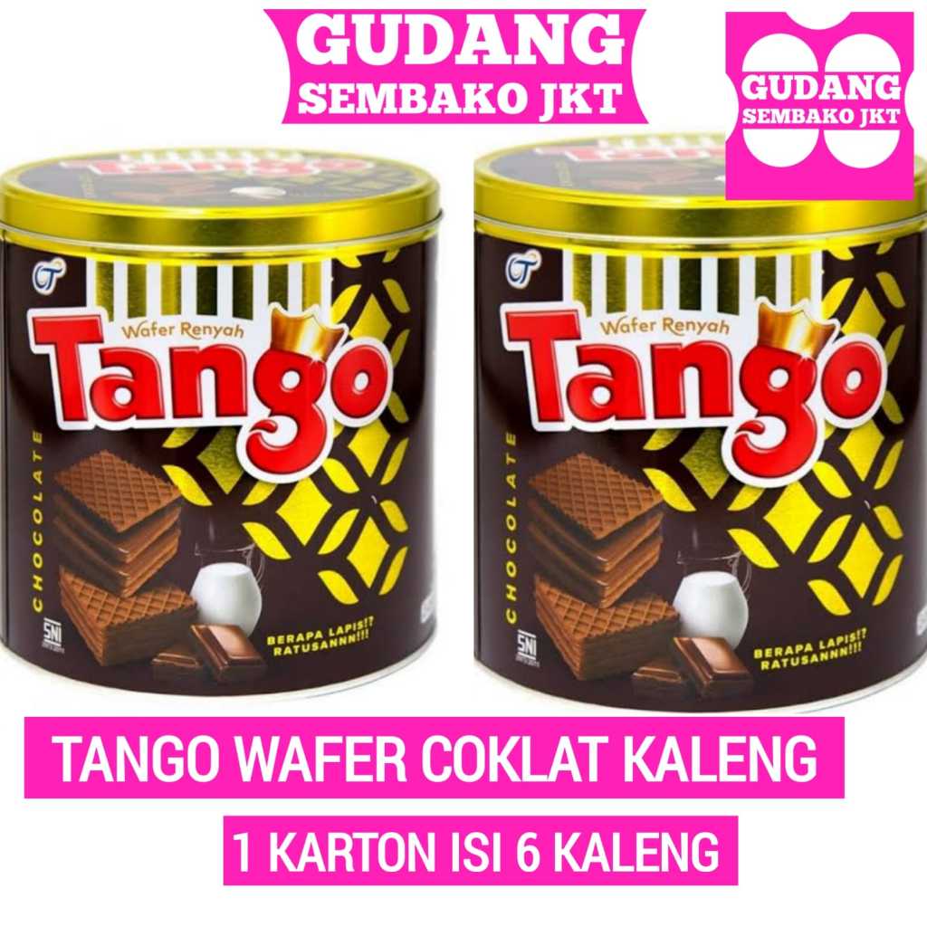 

Tango kaleng cokelat 1 karton isi 6 kaleng
