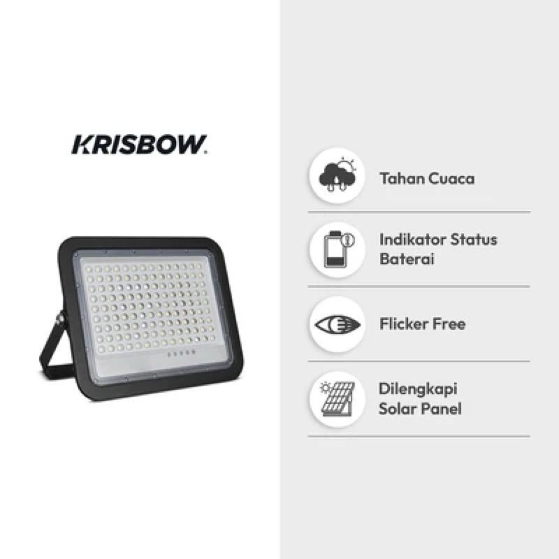Krisbow Lampu Sorot Led Solar Horizontal 10 & 25 Watt 2700 Lumens/ACE KRISBOW FLOODLIGHT SOLAR HORIZ