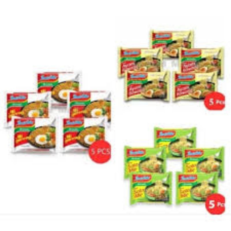 

Indomie 5 bks soto kari ayam bawang goreng mercon