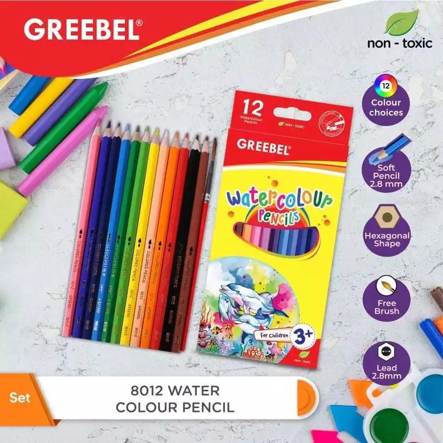 

Pensil Warna Greebel 12 warna panjang/pendek Classic