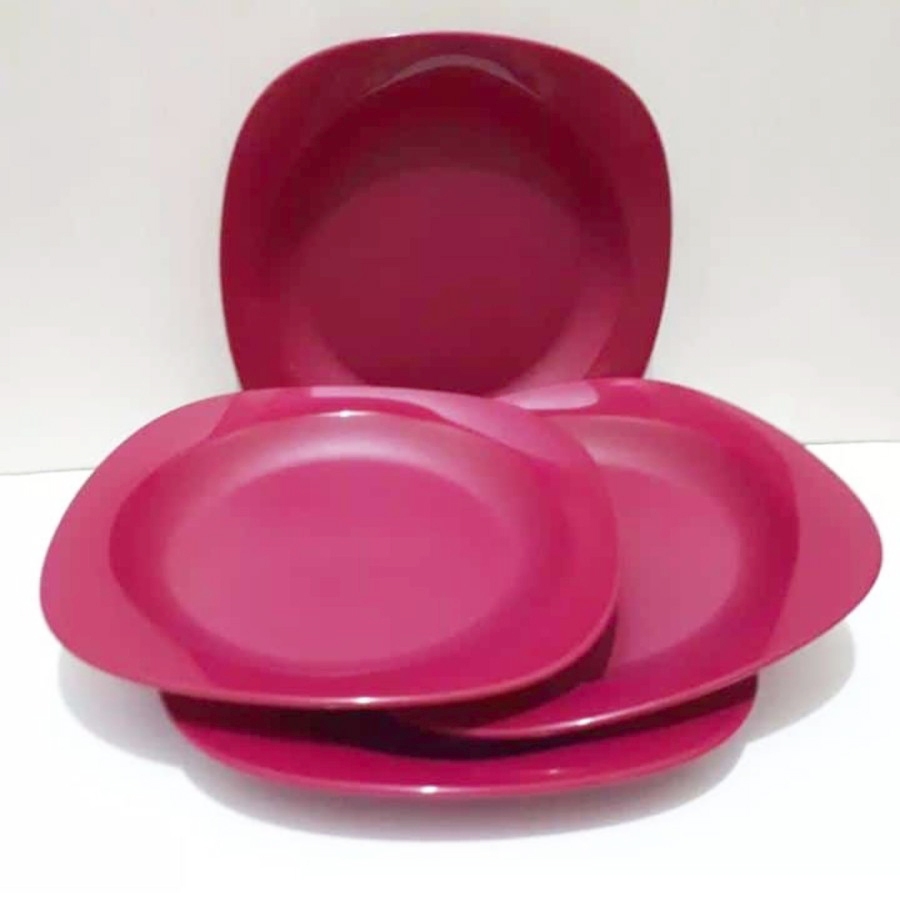 DISKON SALE !!! TUPPERWARE RAYA BLOSSOM PLATE 1PCS ECER PIRING MAKAN PIRING MAKANAN MERAH RED SESUAI