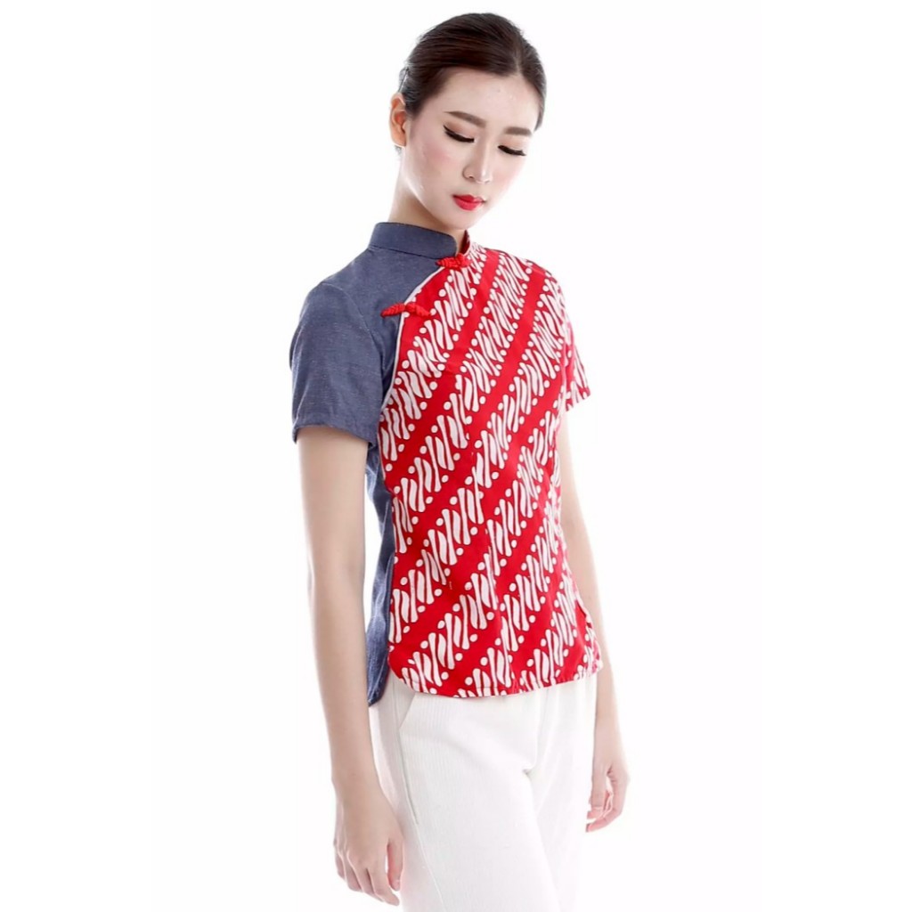 Canna Parang Merah Blouse Batik