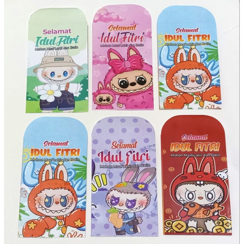 

[100pcs] Amplop Lebaran Idul Fitri Motif Kartun Labubu