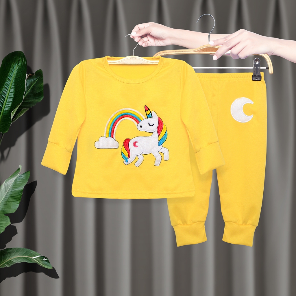 SETELAN BAJU TIDUR ANAK PEREMPUAN PIXIE UMUR 2 SAMPAI 7 TAHUN BAHAN TEBAL LEMBUT ADEM / BAJU TIDUR A