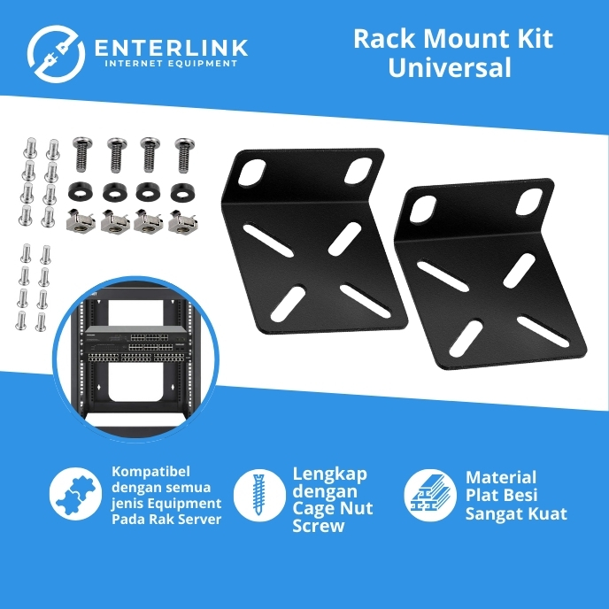 Rackmount Kit Rak Server Kuping Bracket Kupingan Rak Mikrotik Cisco Vsol Tplink H3C Mounting Enterli