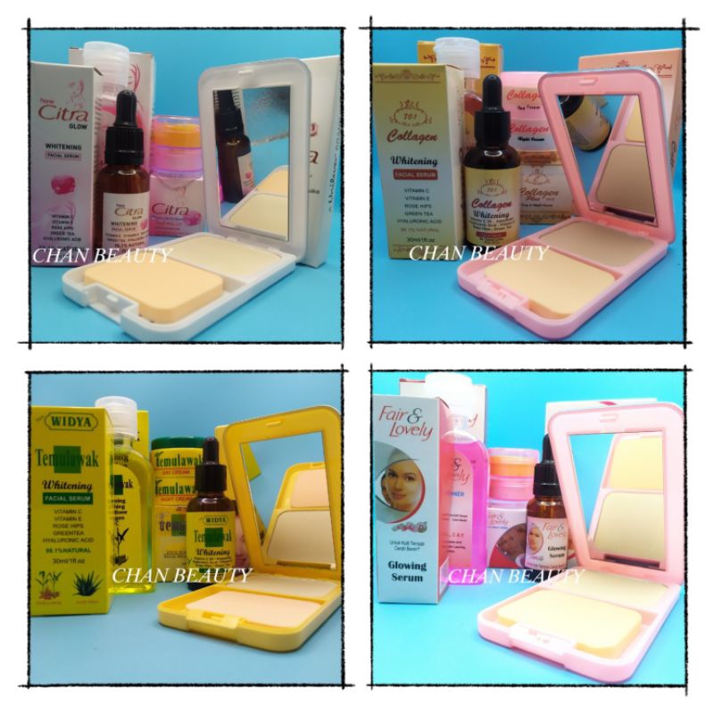 Paket 5in1 " CITRA _ COLLAGEN _ TEMULAWAK _ FAIR&LOVELY " ( Krim Siang - Krim Malam - Serum - Toner 