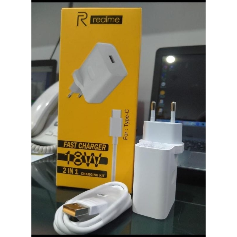 (ECER & GROSIR) CHARGER REALME ORI 100%/18W/ TYPE-C/VOOC