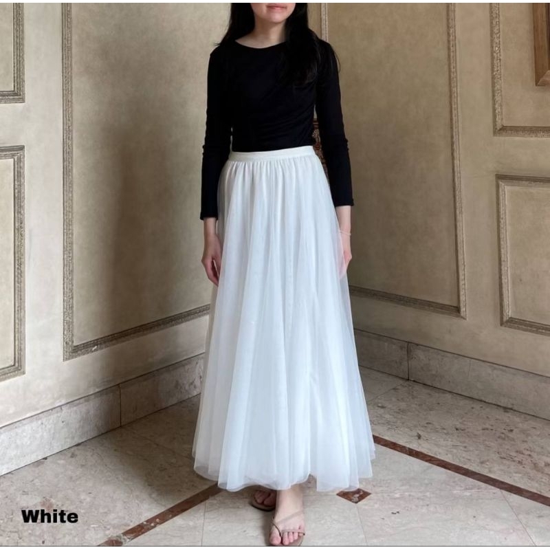 Rok Panjang Wanita Rok Tutu Tile 3 Layers Full Puring Rok Kondangan Pesta Kekinian