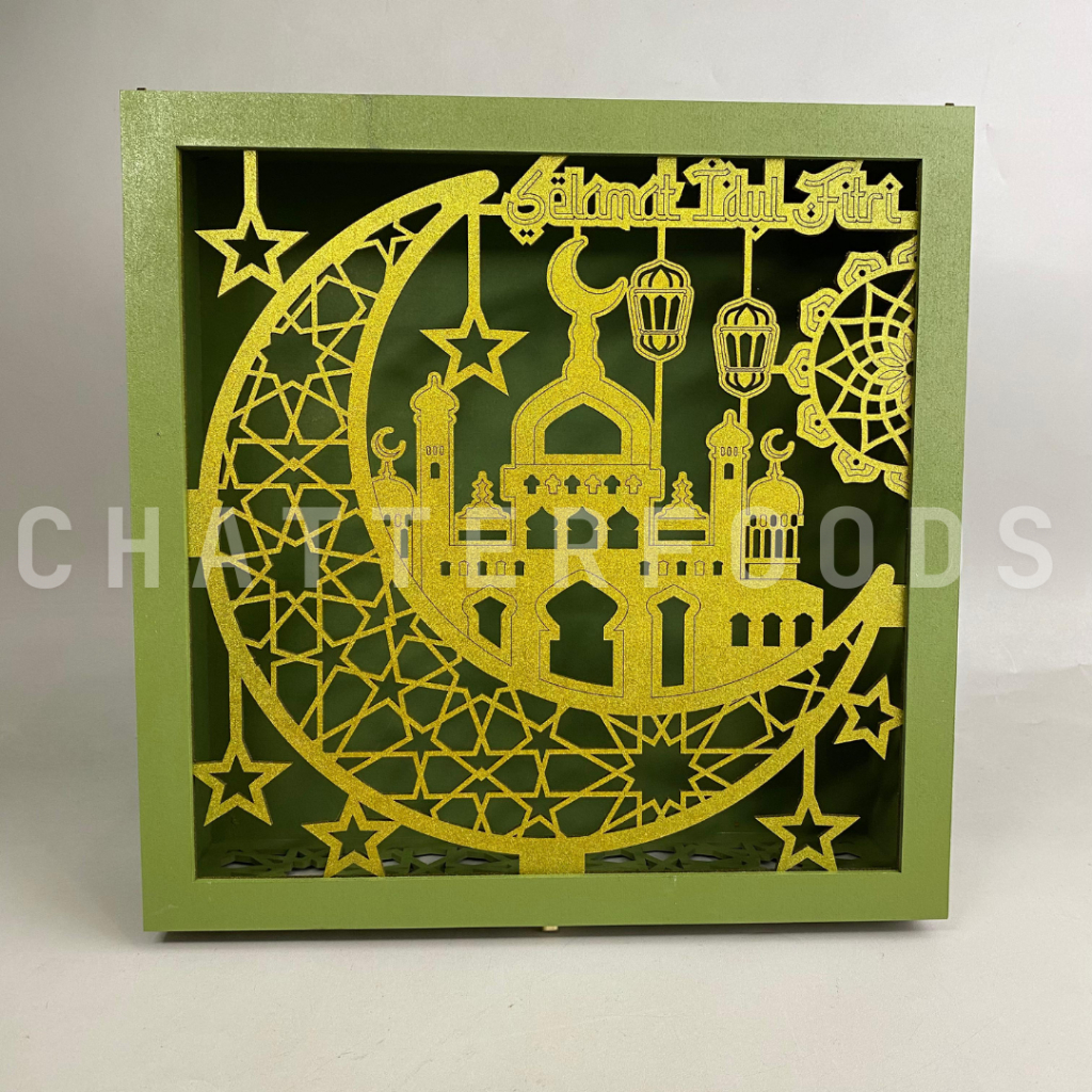 

Box MDF Laser Cutting/ Hardbox Lebaran 4 Toples 500Gr/ Box Mdf Lebaran
