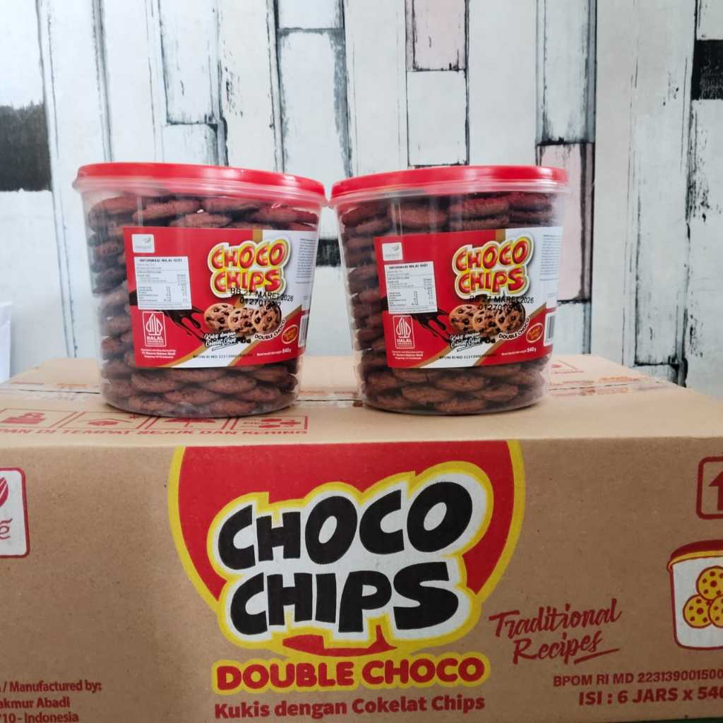 

wiw Kue Choco Chips Double Coklat Kemasan Toples 540gr