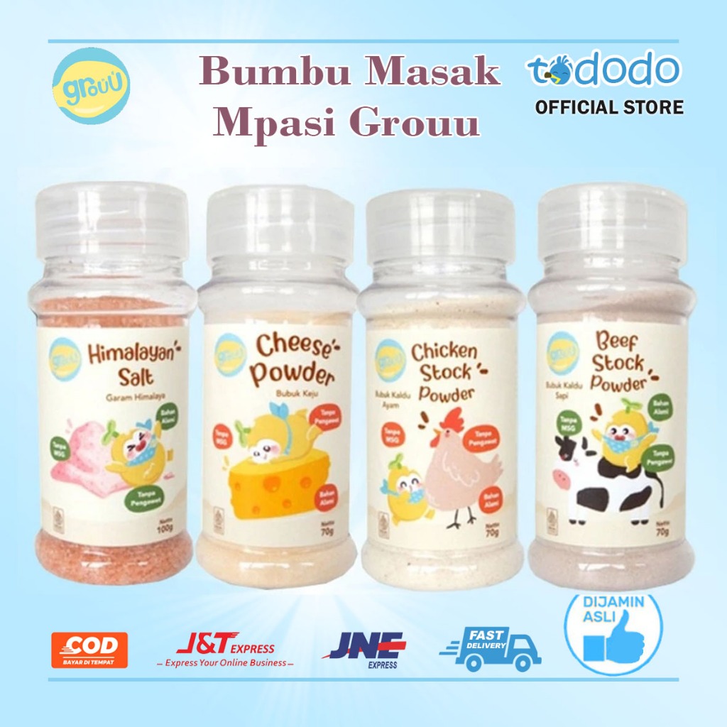 

Bubuk Kaldu Bumbu MPASI Bayi Anak Grouu Cooking Powder 85gr Tanpa MSG