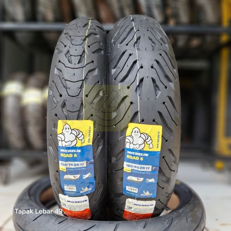 Ban Import MICHELIN Road 6 PAKET 120/70-17 dan 160/60-17 Rim 17 Ban Motor Sport Touring Official Mot