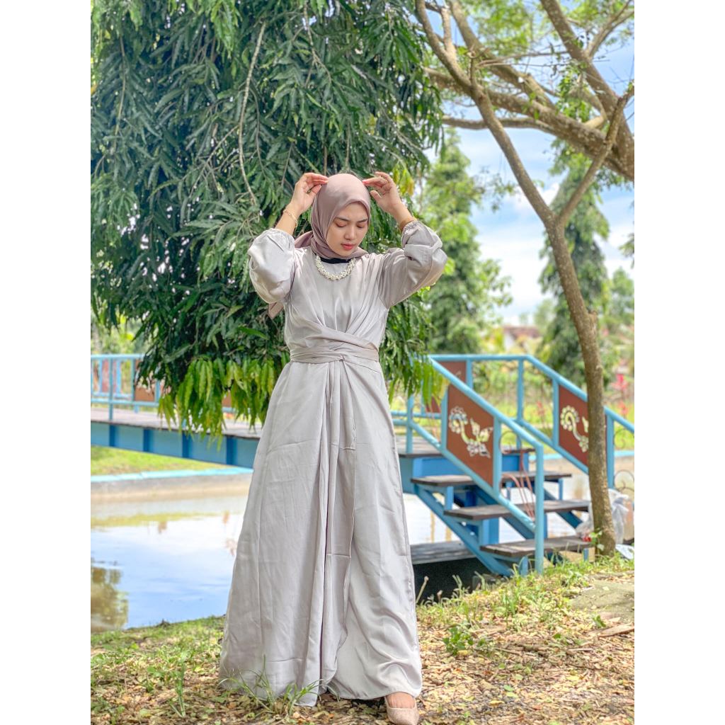 Gamila Dress Satin Maxmara Mewah / Dress Bridesmaid Satin Premium / Dress Gamis Pesta / Dress kondan