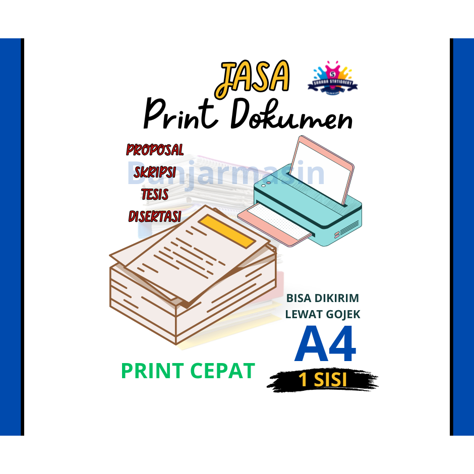 

Jasa Print/Cetak kertas HVS A4 1 sisi 70 gsm