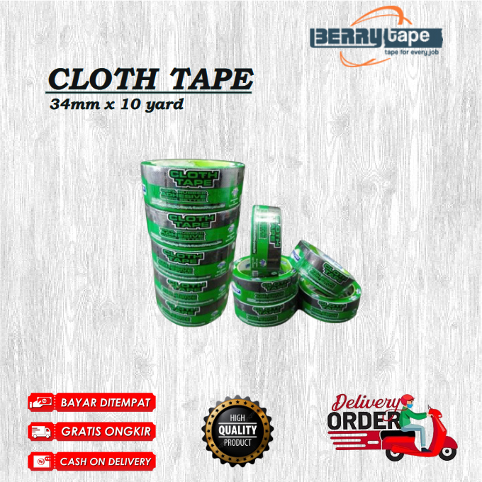 CLOTH TAPE LAKBAN JILID - BERRY TAPE LAKBAN - LAKBAN JILID HITAM