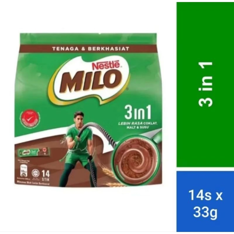 

MILO 3IN1 ORI MALAYSIA ISI 14STIK X 33GR