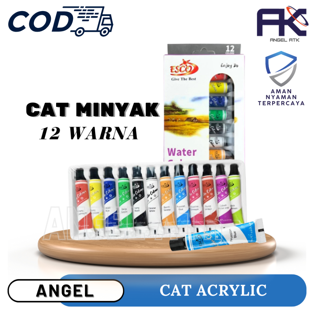 

Best Seller / Cat Lukis Esco / 1 Set 12 warna / Cat Untuk Kertas dan Kanvas / Gampang Kering / Cat Lukis Murah / Water Color Set / Bayar di Tempat / Atk Blessing