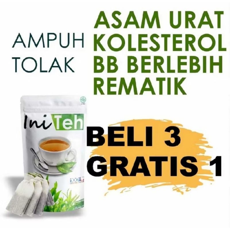 

BELI 3 GRATIS 1 !!! INI TEH Ampuh Tolak Asam Urat, Kolesterol, BB Berlebih, Rematik