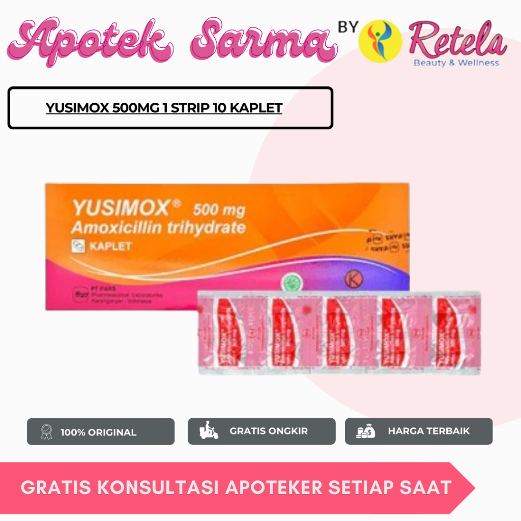 YUSIMOX 500MG 1 STRIP 10 KAPLET / AMOXICILLIN