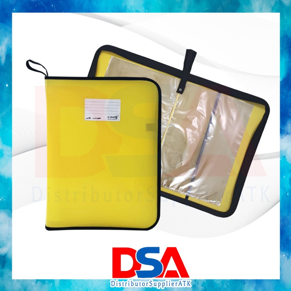 

DSA - CLEAR HOLDER ZIPPER PASTEL UKURAN F4 60PLY PLASTIK BENING DISPLAY BOOK DOKUMEN BAG FILE