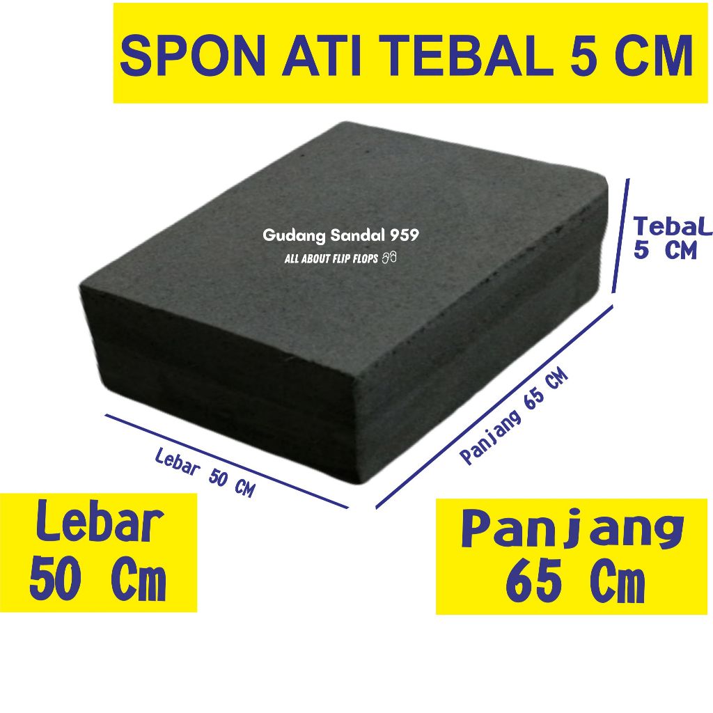 SPON ATI / BUSA ATI / SPON EVA TEBAL 5 CM HITAM UKURAN 50 X 65 CM