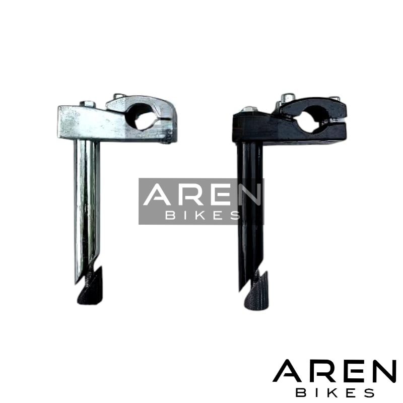 STEM STANG SEPEDA BMX KOTAK TAHU HITAM CHROME KROM STOK HANDLEBAR 22.2 INSERT 21.1 ALLOY ALUMUNIUM C