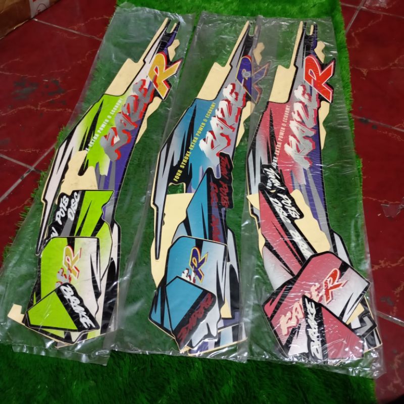 Striping KAZE R - Stiker sticker body emblem decal Kawasaki Kaze R set