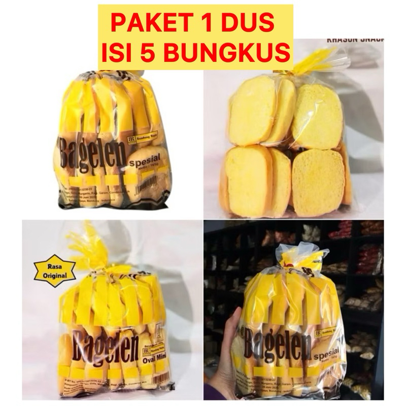 

(5 bungkus ) PAKET HEMAT ROTI KERING BAGELEN rasa original isi 5 bungkus roti 1bungkus berat 165gr