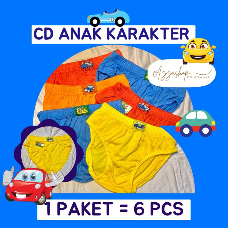 6 Pcs Celana Dalam Anak Laki-Laki Polos/CD Anak Cowok Polos/CD ANAK TK SD