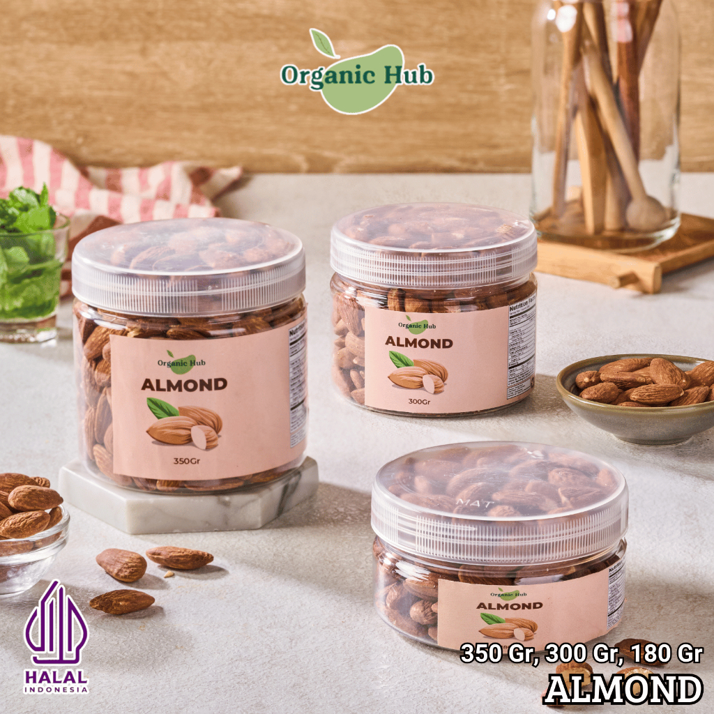 

Organic Hub Kacang Almond Roasted Panggang 100% Premium Original Natural