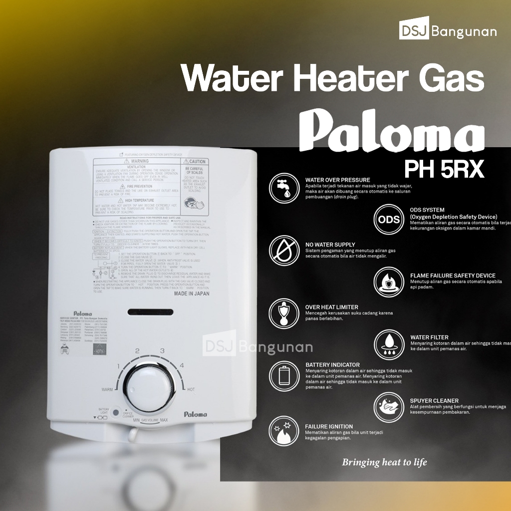 Paloma Water Heater Gas PH 5 RX Pemanas Air Gas 5 Liter Paloma PH5RX