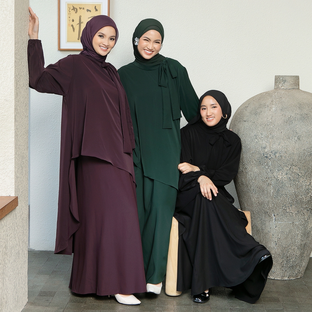 Lozy Hijab - Haiza Tunik Set (One Set Tunic Skirt Melayu Bahan Cool Touch)