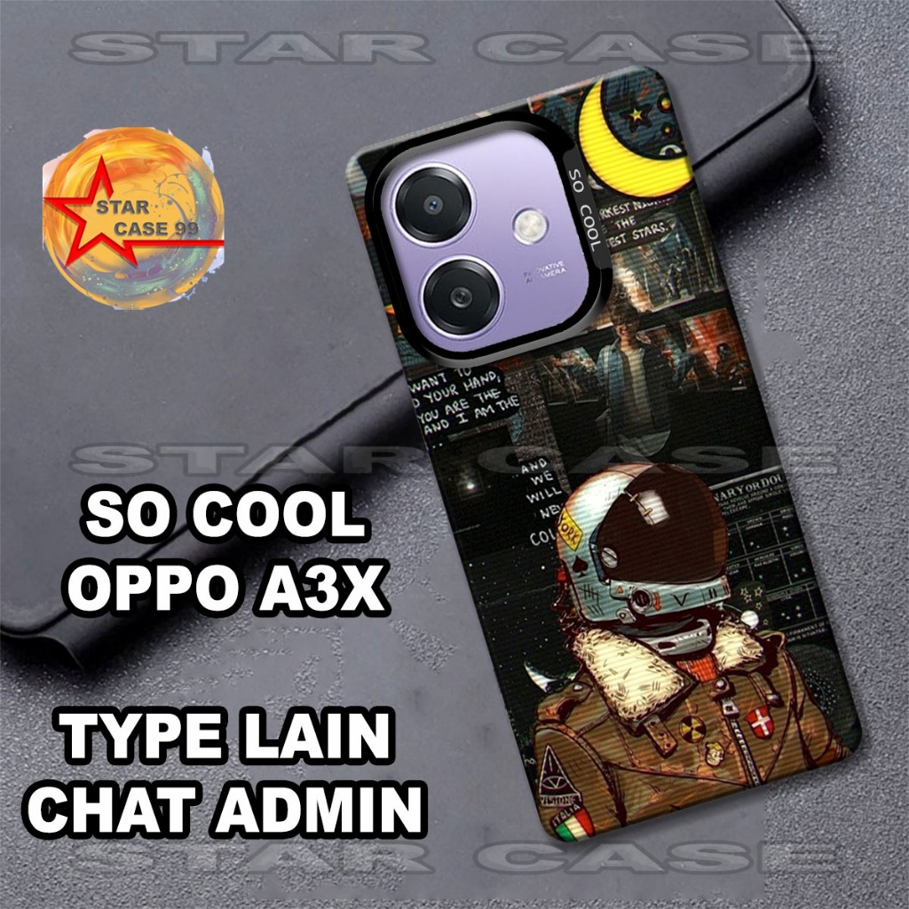 S18-Case hybrid IMD OPPO A3X- motif nasa -  kesing OPPO A3X -casing-cassing-pelindung Hp-silicon