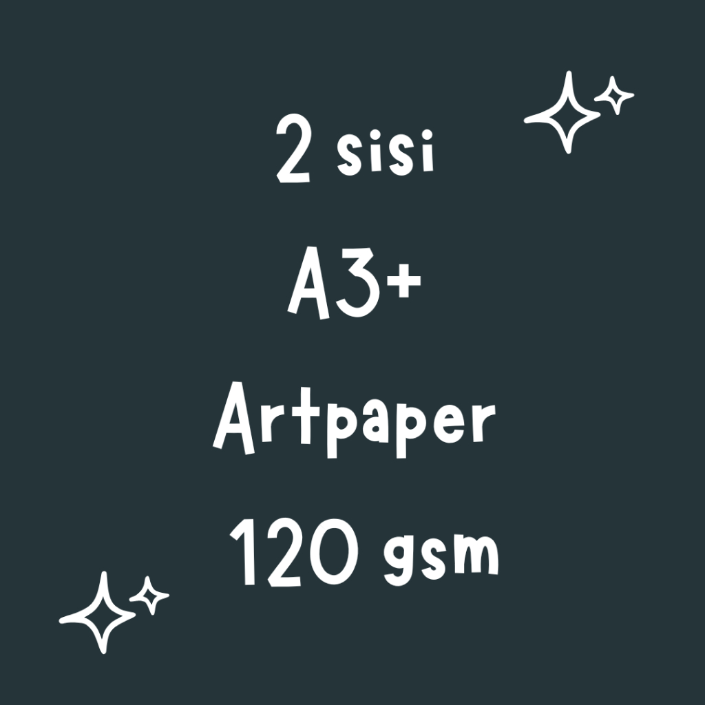 

[2 sisi] A3+ Cetak Artpaper 120gsm Custom Murah