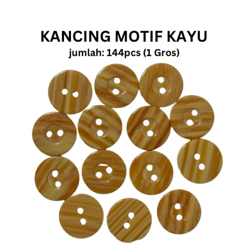 Kancing Motif Kayu / Kancing Kayu 1gros