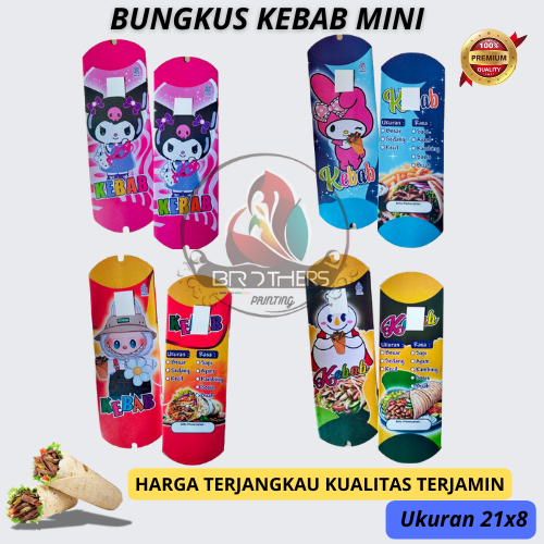 

PROMO Kemasan Kebab MINI || Bungkus Kebab Mini Labubu || Box Kebab 20x8 || Kertas Dus Kebab Mini isi 100pcs