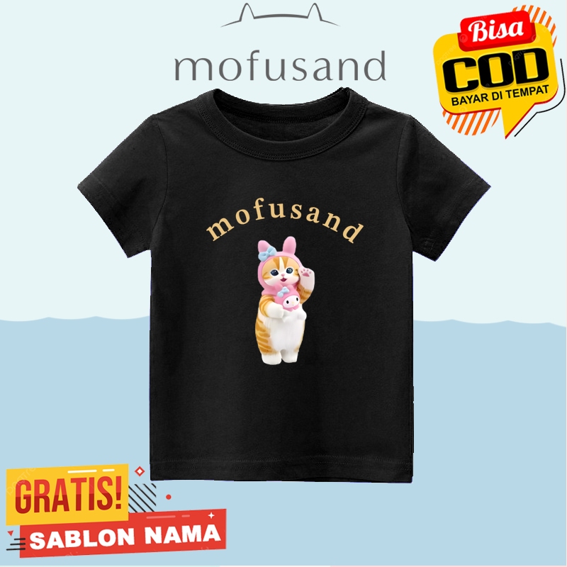 Baju Kaos Anak Mofusand Cat X My Melody / Kaos Anak Anak Mofusand Cat X My Melody