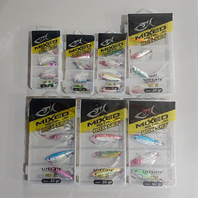 Mixed Metal Jig Box Set Utecate | Sepaket Umpan Pancing isi 5