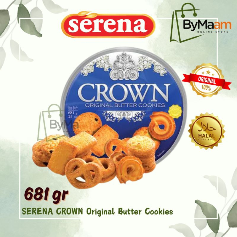 

SERENA CROWN Original Butter Cookies 681 gr Biskuit Kaleng