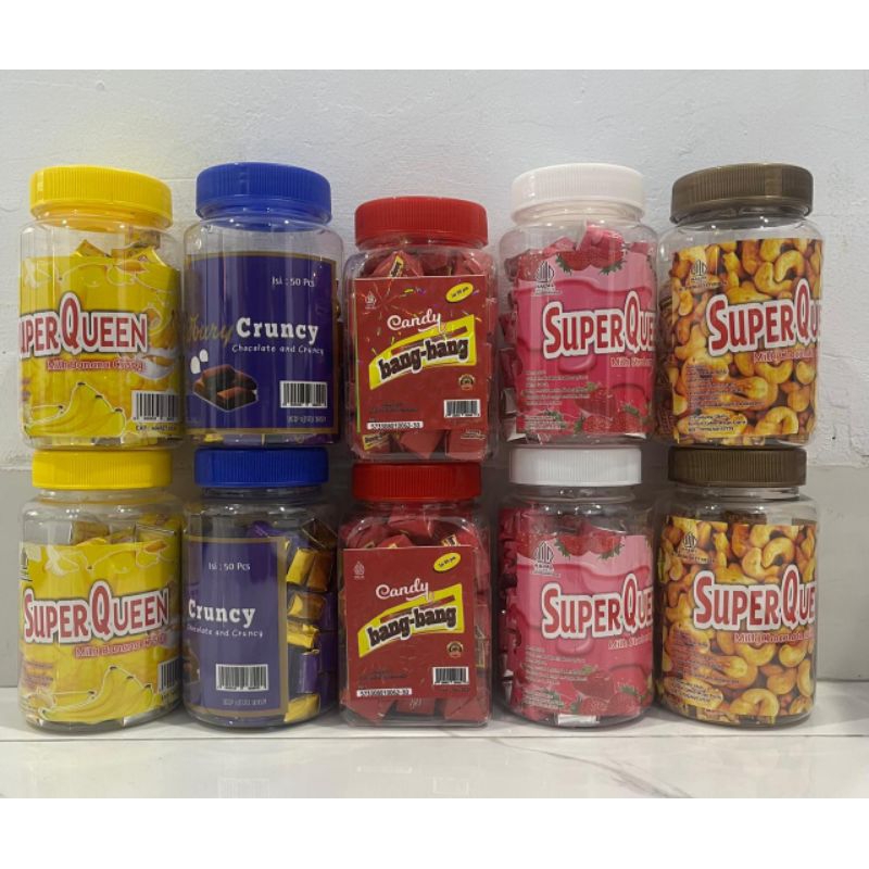 

( Isi 50pc/botol )COKELAT ANEKA VARIAN RASA
