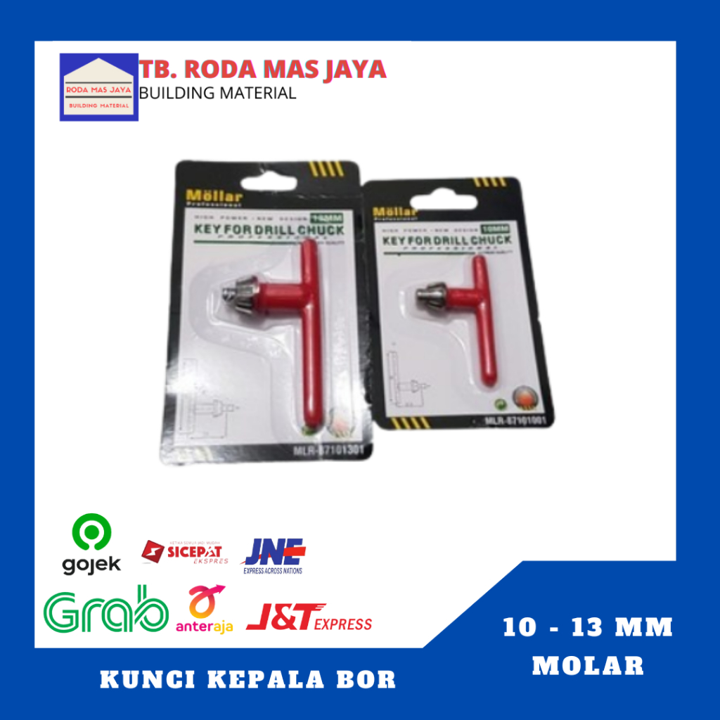 Kunci kepala bor listrik 10mm 13mm merk mollar - 10mm